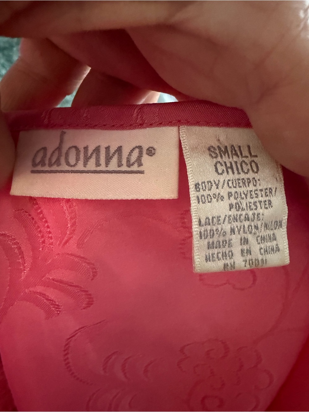 Adonna Vintage Pink Jacquard Lace Slip Dress S - Picture 7 of 7